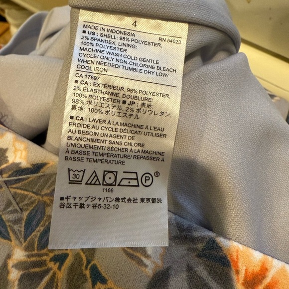 Banana Republic Womens Dress Size 4 Floral Keyhole Neck Career Sheath Work Wear - Picture 12 of 13